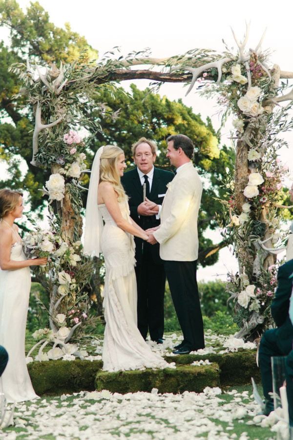 rustic antler wedding arch backdrop