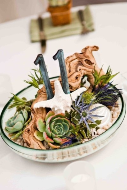 36 Amazing Beach Wedding Centerpieces 2024 15 rustic beach wedding ideas - driftwood wedding table