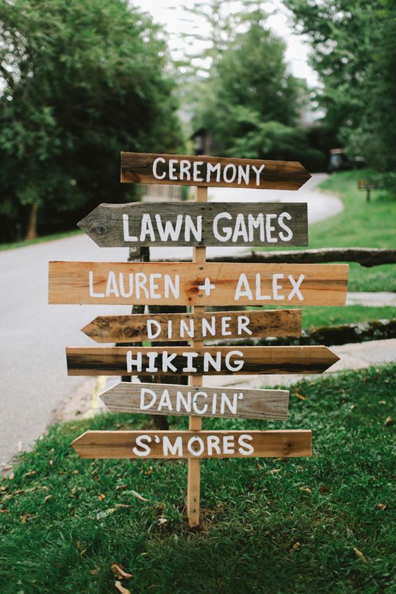rustic garden wedding sign ideas