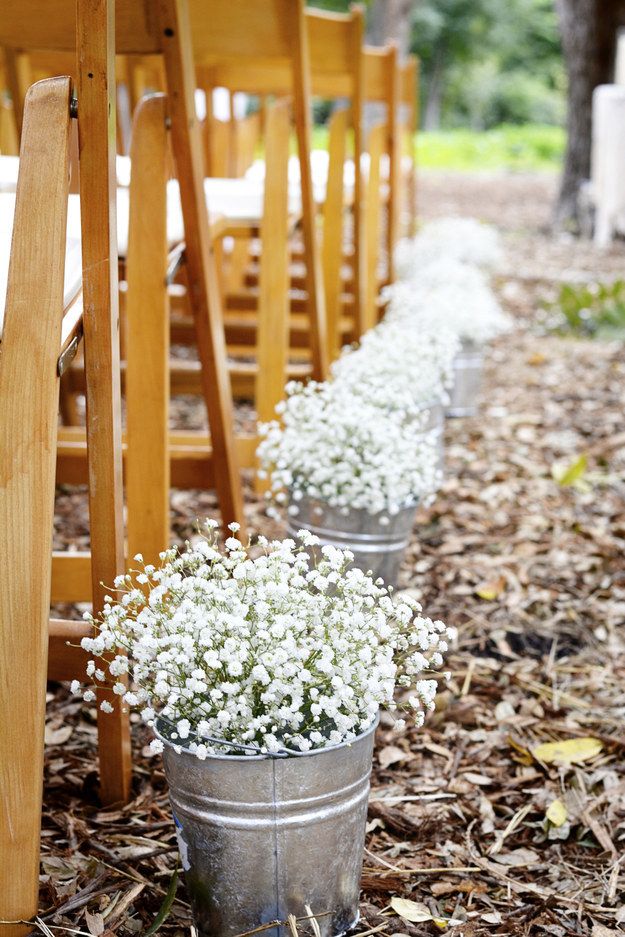 rustic wedding ideas - babys breath wedding decor