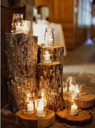 rustic wedding ideas- candle wedding decor