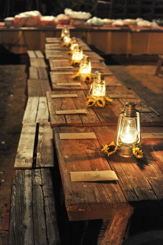 simple barn and farm wedding table setting ideas