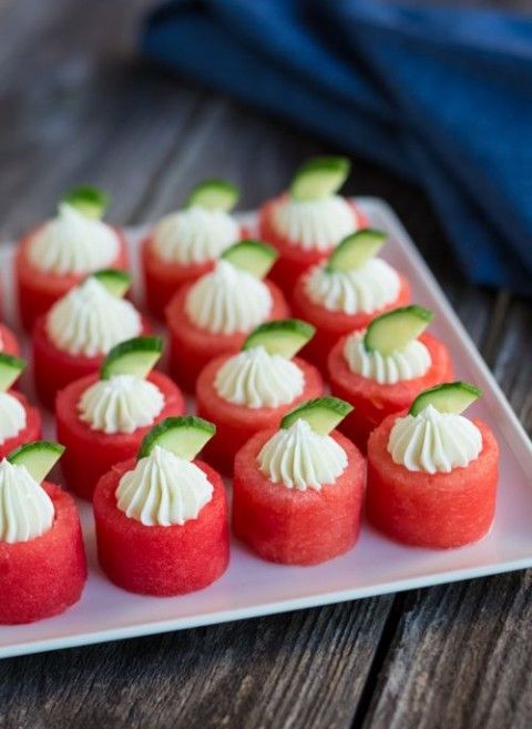 summer appetizer recipe-Watermelon and cucumber