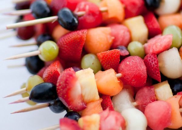 summer healthy appetizers ideas-Fruit salad skewers