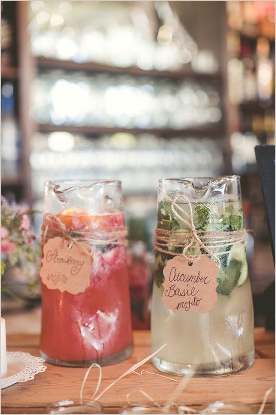 twine with labels pitcher drink ideas for wedding reception