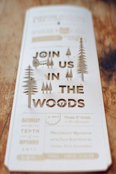 unique woodland wedding invitation