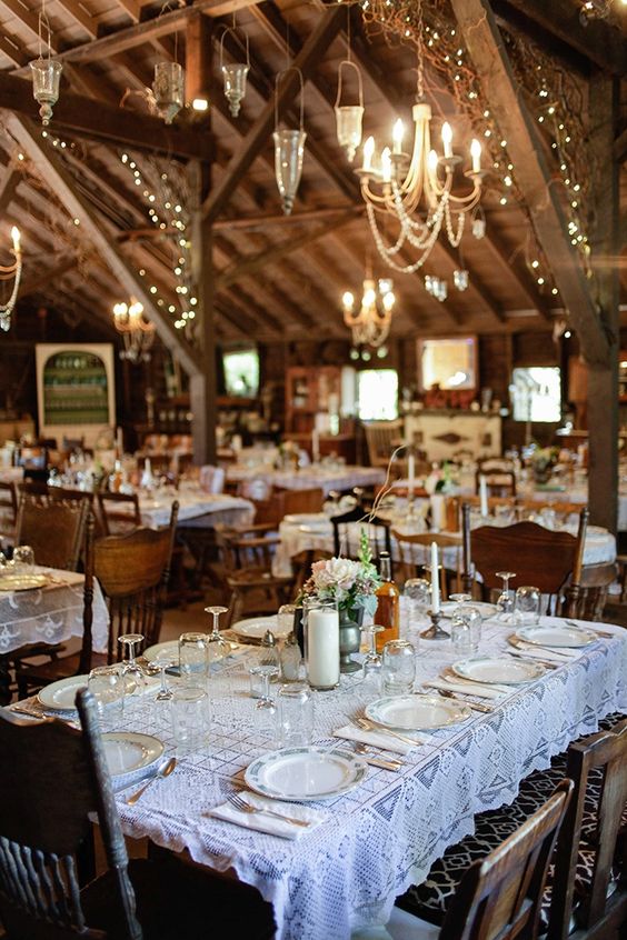 30 Barn Wedding Reception Table Decoration Ideas - Deer Pearl Flowers