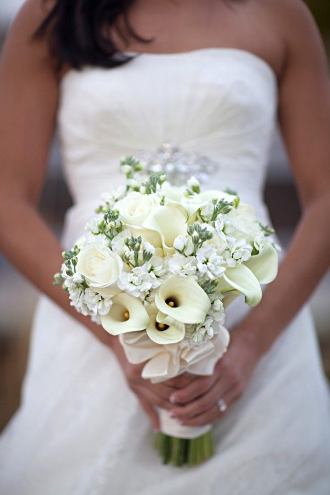 white calla lily bridesmaid bouquet