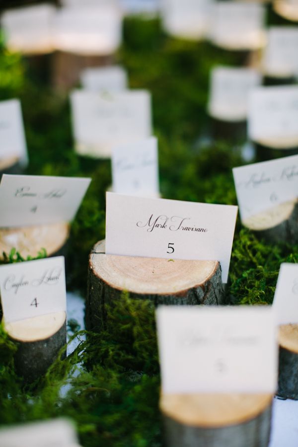 wood escort card holder ideas