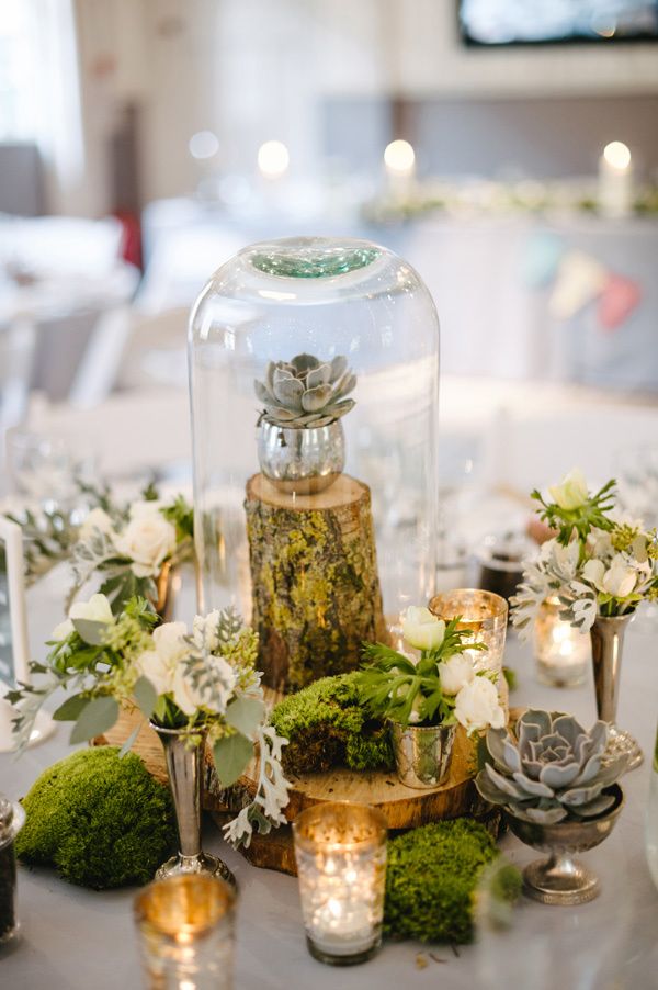 woodland-inspired wedding centerpieces