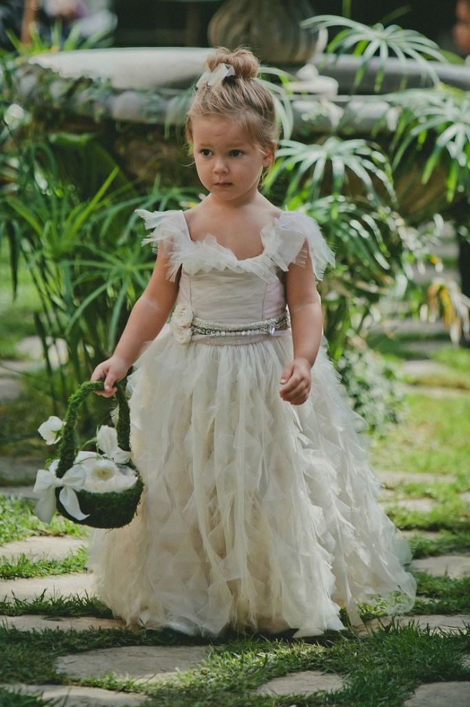 woodland wedding ideas-flower girl dress