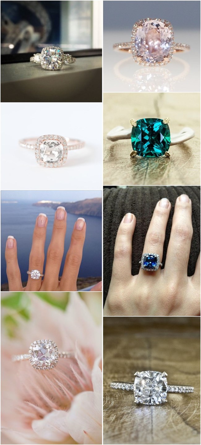 20 cushion cut engagement rings