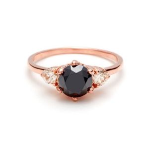 20 Gorgeous Black Diamond Engagement Rings 11 3 Stone Hazeline Black Diamond engagement 14k gold ring