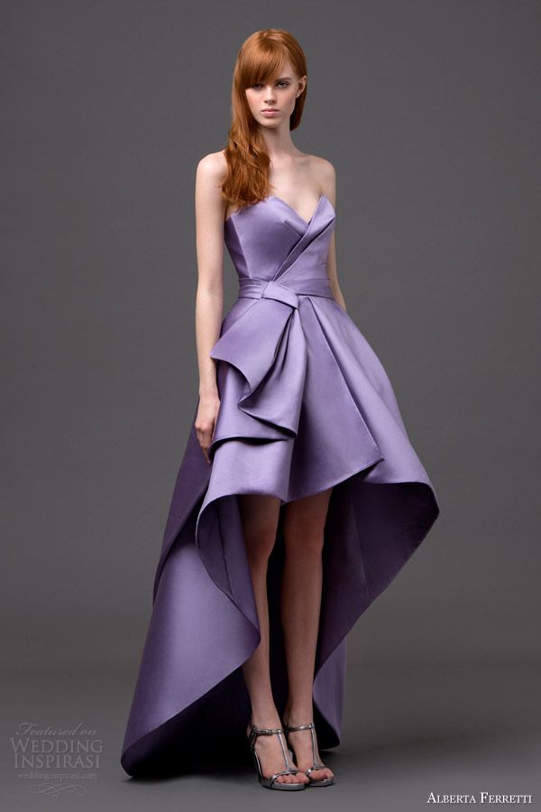Alberta Ferretti Lavender High-low Wedding Dress 2015