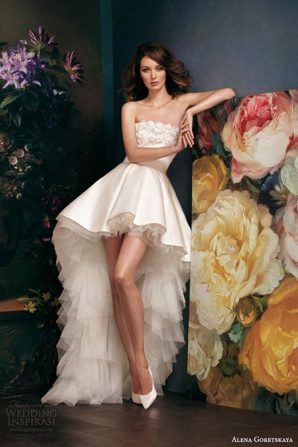 Alena Goretskaya high low wedding dress