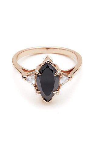 20 Gorgeous Black Diamond Engagement Rings 14 Anna Sheffield Black Diamond Marquis Bea Ring