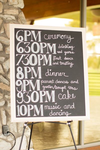 Another great sign of the wedding day lineup