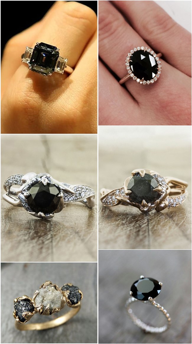 Black Diamond Engagement Rings-Black Diamond Wedding Rings