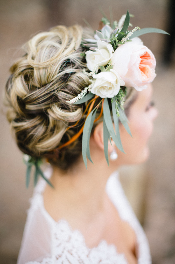 Braid Wedding Hair Updos with Flower Crown