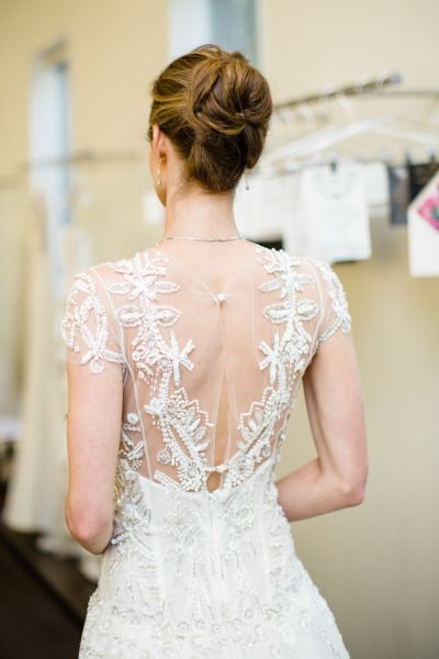 Bridal bun and an invisible back dress