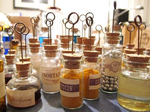 Cute place cards idea for a Steampunk Victorian themed wedding