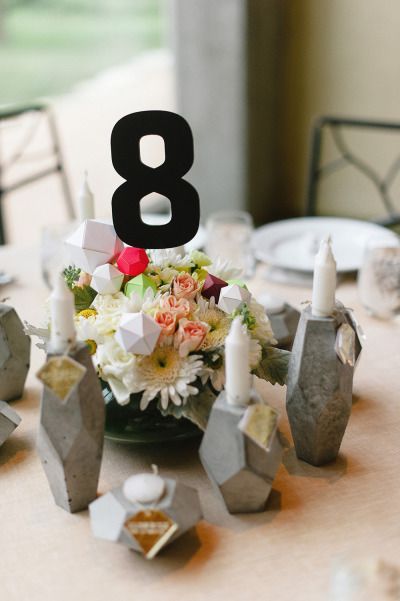 Diy Geometric Wedding Centerpiece