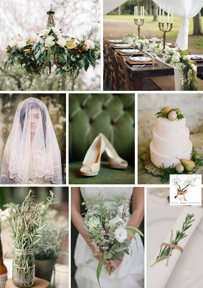 Dried Herb Wedding Color Ideas for Fall Wedding