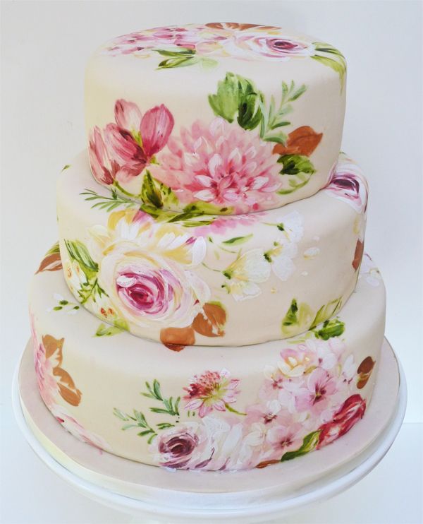 Exquisite Painted wedding cake
