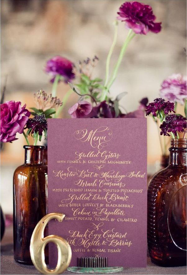 Glittering Gold and Plum Wedding Ideas