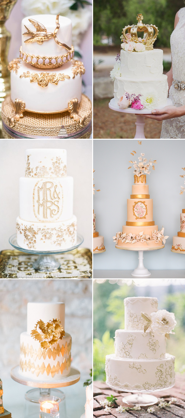 Golden Glam Wedding Cake Ideas