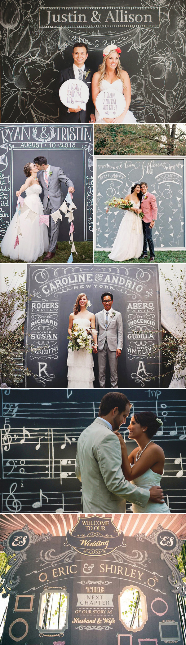 Guest DIY Chalkboard Wedding Backdrop