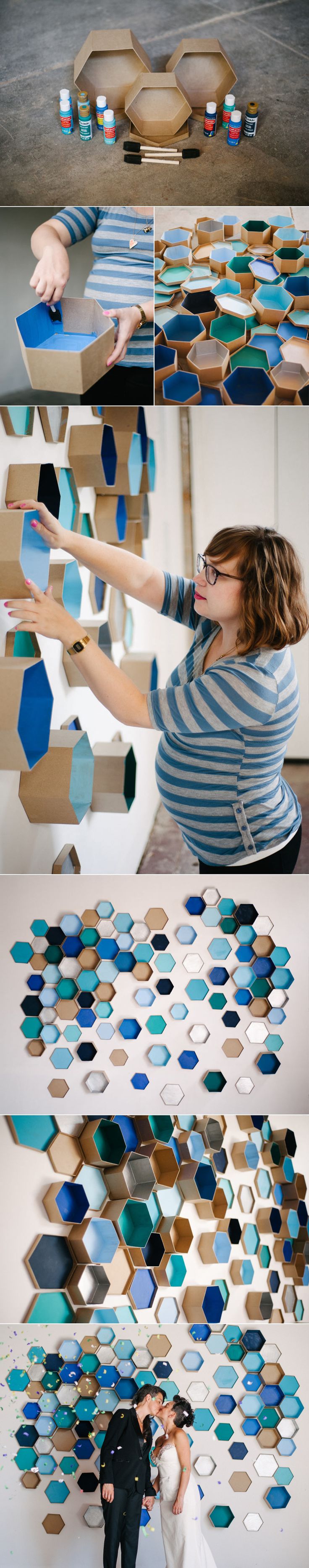 How To Make Geometric Hexagon Box Wedding Backdrop