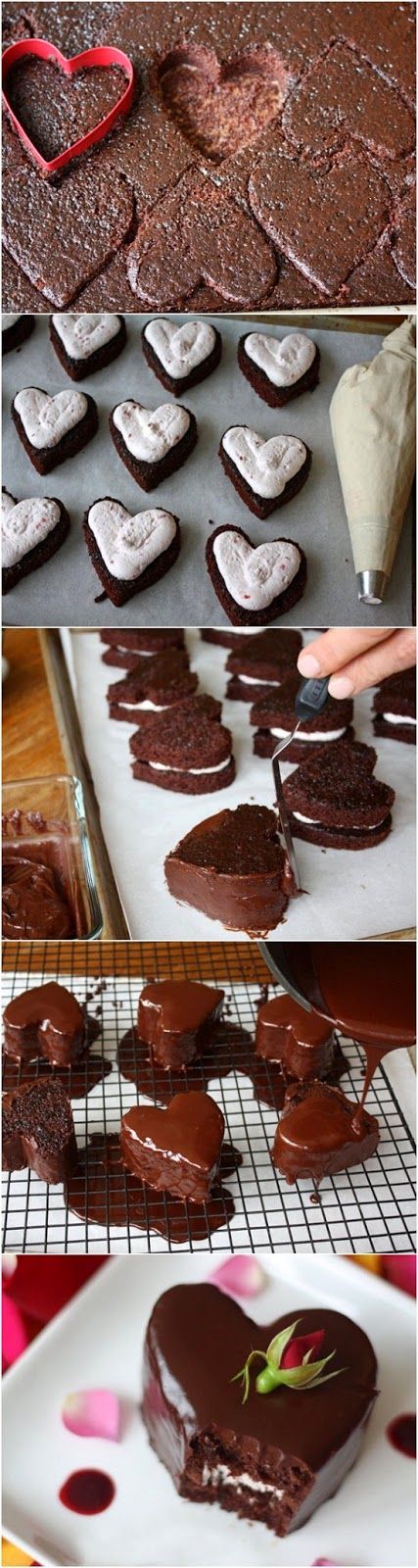 How to make Heart Shaped Chocolate Raspberry or Strawberry Mini Cakes