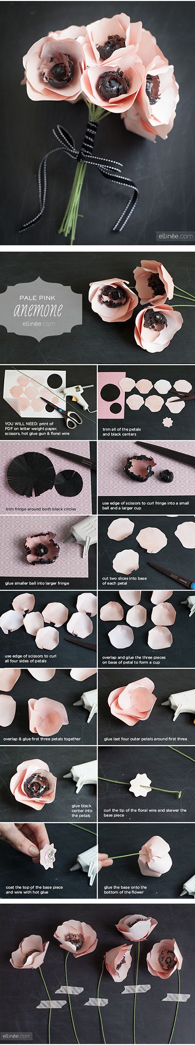 How to make paper anemones bouquet