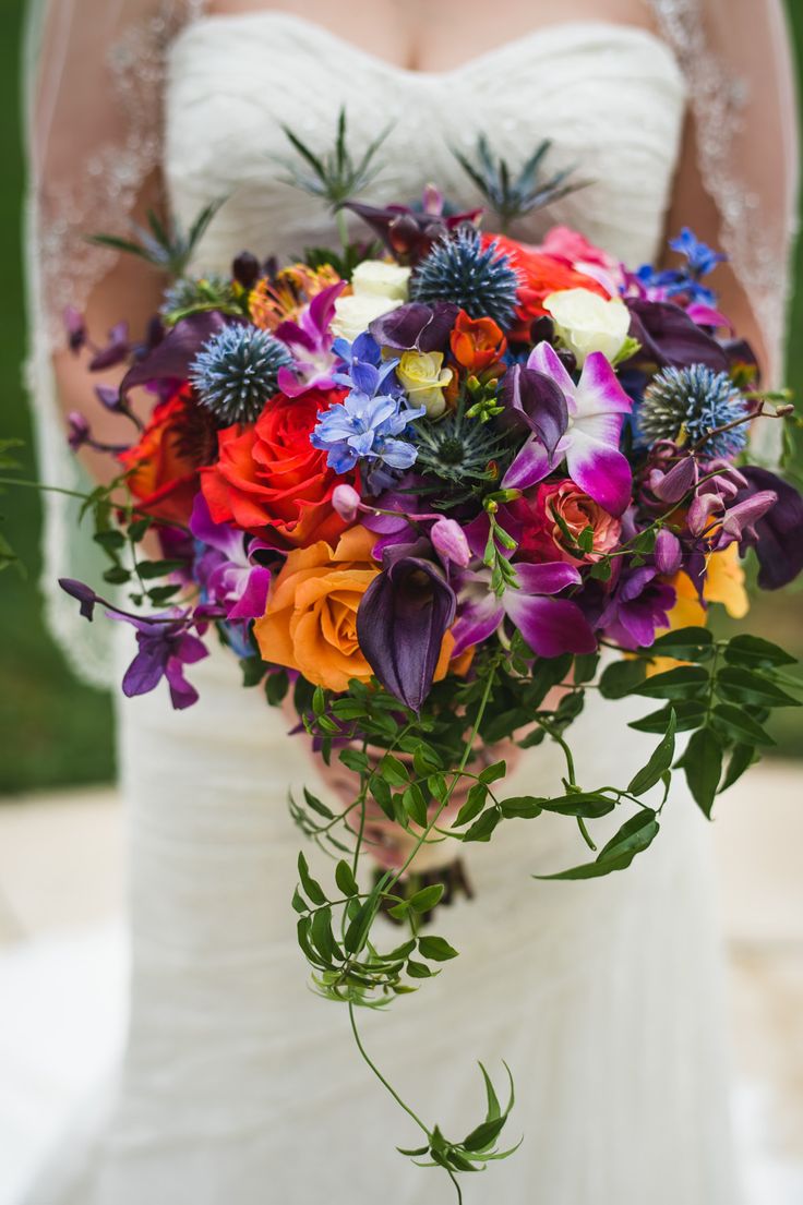 Jewel toned fall wedding bouquet