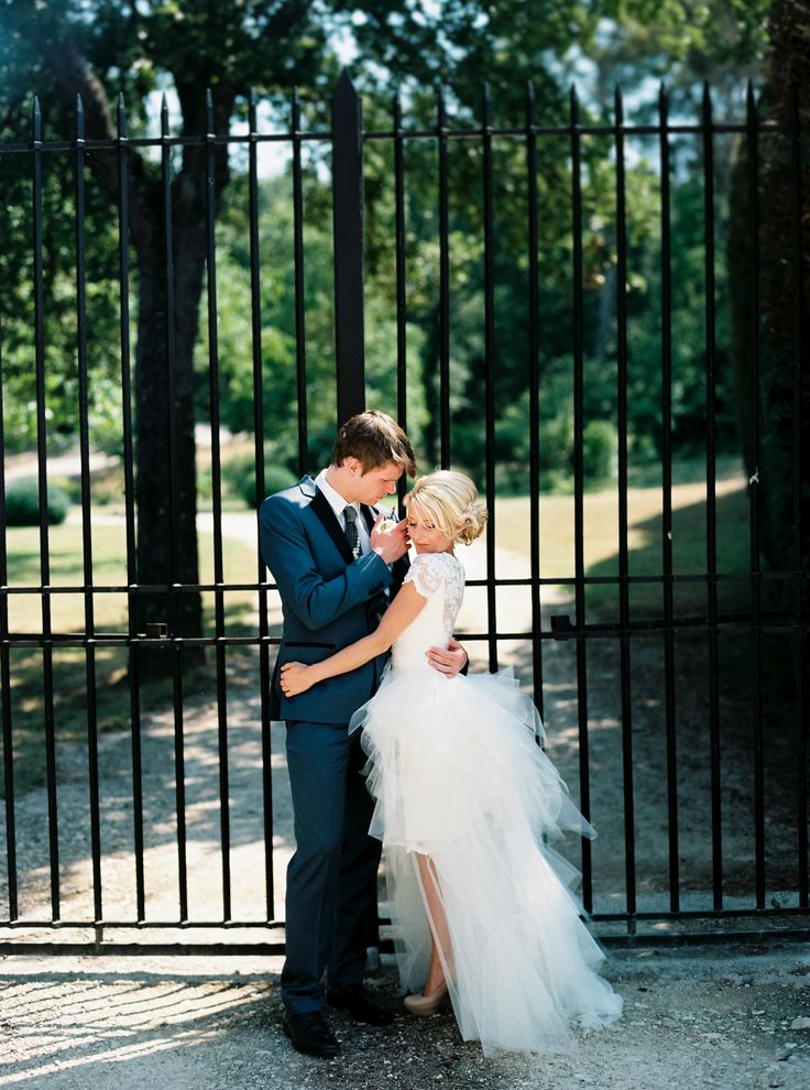 Lace wedding dress with detachable skirt