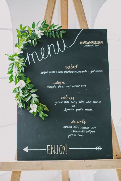 Menu wedding sign