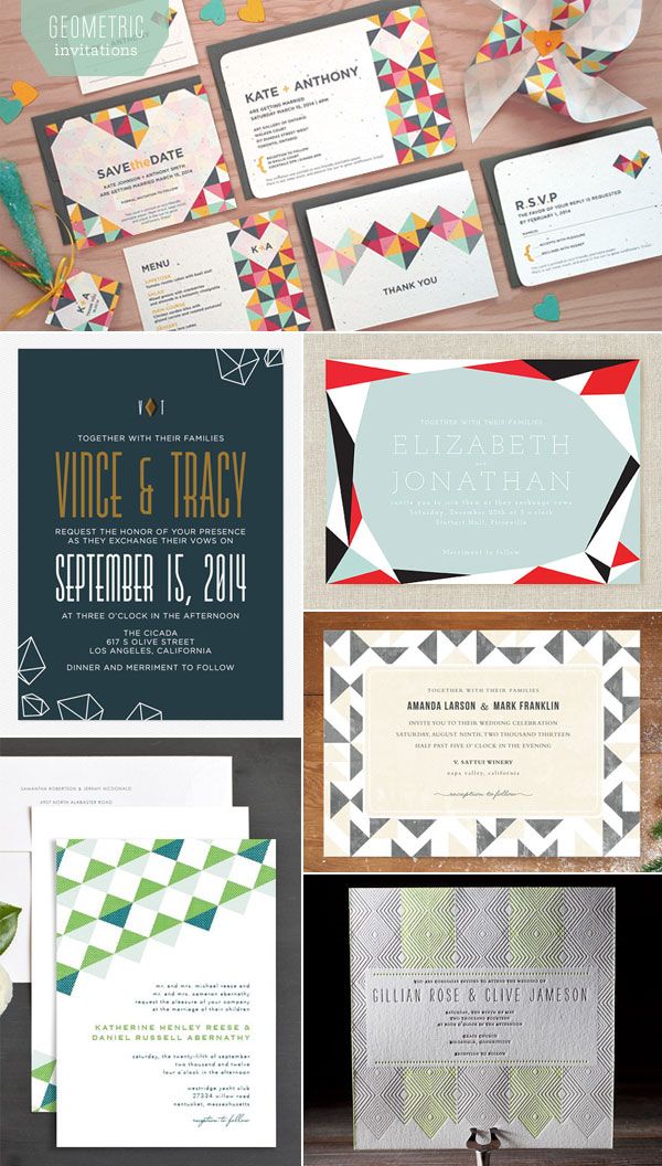 Modern Geometric Wedding Invitations