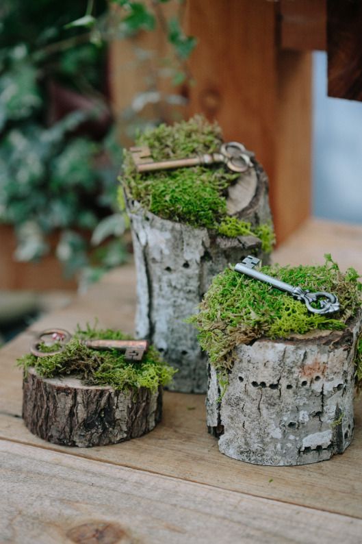 Moss, Secret Garden Wedding - décor for surfaces around room
