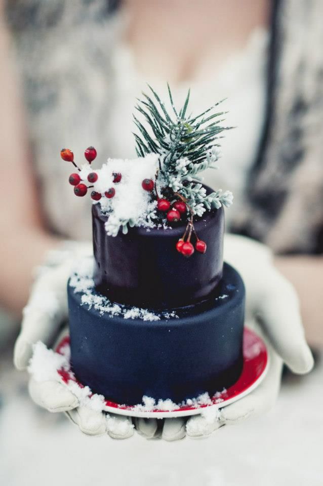 Navy Blue Christmas mini wedding cake