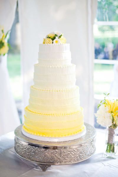 Ombre Wedding Cake Yellow and White