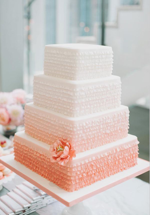 Peach ombre wedding cake by Bobette pretty cake