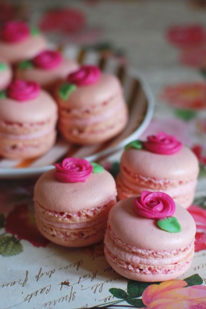 Pink and Green Wedding Macarons