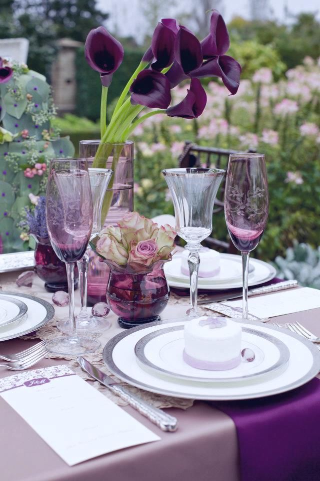 Plum Purple Wedding Table Ideas