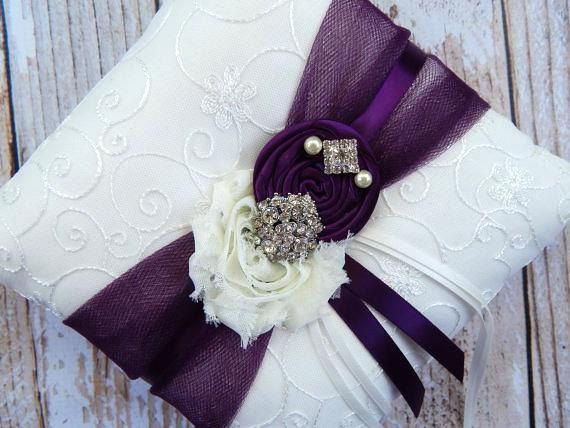 Plum Ring Bearer Pillow