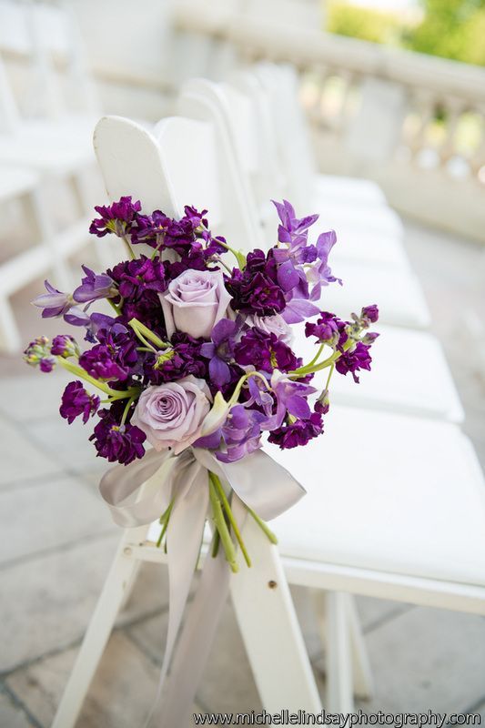 Purple Wedding aisle decor