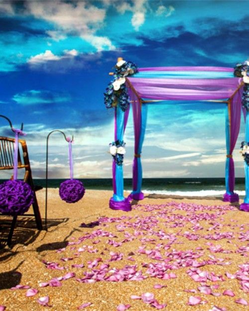 Purple beach wedding aisle decor lavender petals aisle decor for beach wedding
