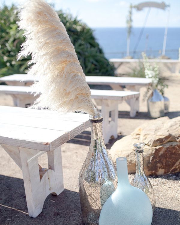 Reed in Bottle Beach Wedding Ceremony Aisle