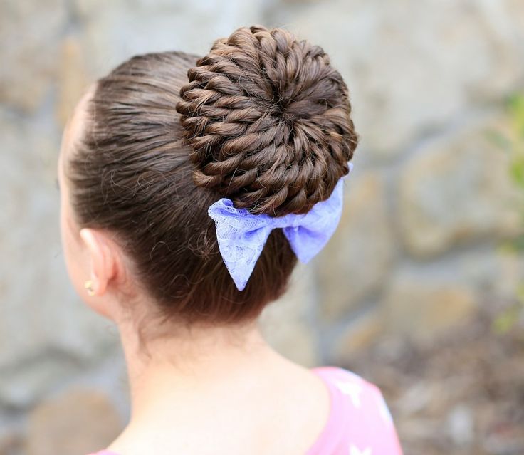 Rope Twist Pinwheel Bun for Little Girl