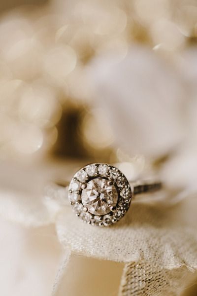 Round grey diamond ring for engagement